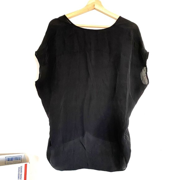 VINCE v neck silk blouse relaxed fit drape - Picture 2 of 8